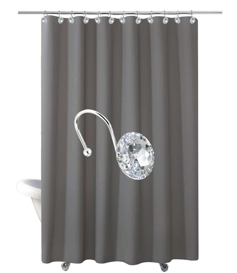Yapicoco 12PCS Shower Curtain Hooks Rings for Bathroom  Stainless Steel Rust Resistant Decorative Rhinestones Hangers for Shower Curtains  Clothing  Towels  etc. - Image 4
